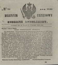 Dziennik Urzędowy Gubernii Lubelskiey 1846, Nr 36 (23 sierp./5 wrzes.)