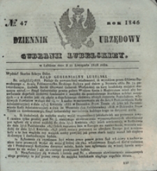 Dziennik Urzędowy Gubernii Lubelskiey 1846, Nr 47 (9/21 list.)