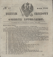 Dziennik Urzędowy Gubernii Lubelskiey 1846, Nr 49 (23 list.)