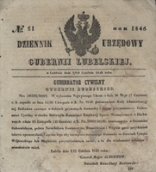 Dziennik Urzędowy Gubernii Lubelskiey 1846, Nr 51 (7/19 grudz.)