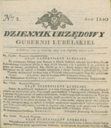 Dziennik Urzędowy Gubernii Lubelskiey 1840, Nr 2 (30 grudz. 1839/11 stycz. 1840)