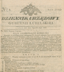 Dziennik Urzędowy Gubernii Lubelskiey 1840, Nr 3 (6/18 stycz.)
