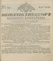 Dziennik Urzędowy Gubernii Lubelskiey 1840, Nr 24 (1/13 czerw.)