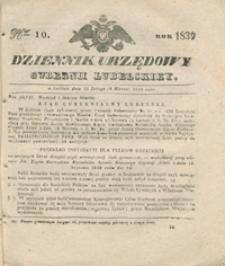Dziennik Urzędowy Gubernii Lubelskiey 1839, Nr 10 (25 luty/9 marz.)