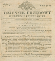 Dziennik Urzędowy Gubernii Lubelskiey 1841, Nr 3 (4/16 stycz.)