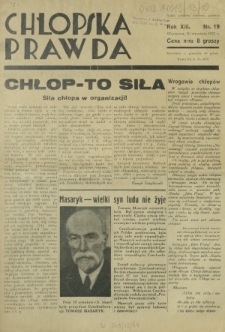 Chłopska Prawda. R. 13, nr 19 (30 września 1937)