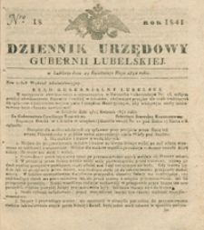 Dziennik Urzędowy Gubernii Lubelskiey 1841, Nr 18 (19 kwiec./1 maj)