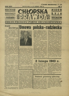 Chłopska Prawda : organ Polskiej Partii Socjalistycznej. R. 24, nr 6 (8-15 lutego 1948)