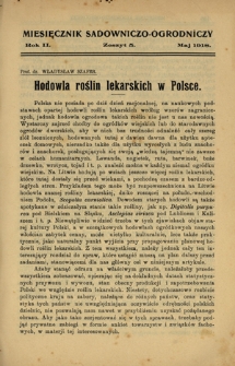 Miesięcznik Sadowniczo-Ogrodniczy : organ Sekcji Ogrodniczej Galicyjskiego Towarz. Gospodarskiego pod red. Antoniego Wróblewskiego. R. 2, z. 5 (maj 1918)