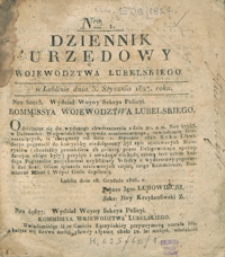 Dziennik Urzędowy Województwa Lubelskiego 1827, Nr 1 (3 stycz.)