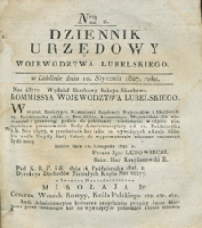 Dziennik Urzędowy Województwa Lubelskiego 1827, Nr 2 (10 stycz.)