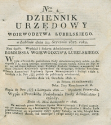 Dziennik Urzędowy Województwa Lubelskiego 1827, Nr 4 (24 stycz.)