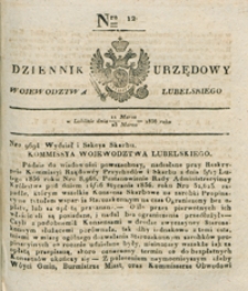 Dziennik Urzędowy Województwa Lubelskiego 1836, Nr 12 (11/23 marz.)