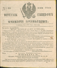 Dziennik Urzędowy Gubernii Lubelskiey 1843, Nr 28 (3/15 lip.)