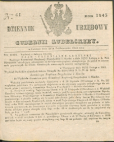 Dziennik Urzędowy Gubernii Lubelskiey 1843, Nr 41 (2/14 paźdz.)
