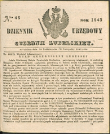 Dziennik Urzędowy Gubernii Lubelskiey 1843, Nr 45 (30 paźdz./11 list.)