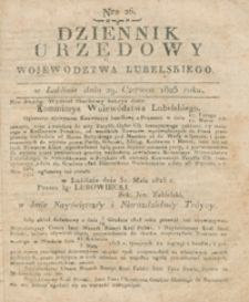Dziennik Urzędowy Województwa Lubelskiego 1825, Nr 26 (29 czerw.)