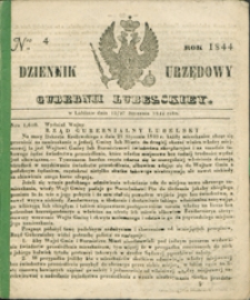 Dziennik Urzędowy Gubernii Lubelskiey 1844, Nr 4 (15/27 stycz.)