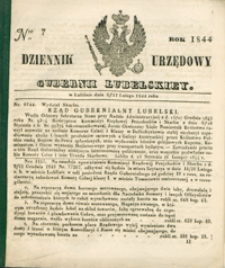 Dziennik Urzędowy Gubernii Lubelskiey 1844, Nr 7 (5/17 luty)