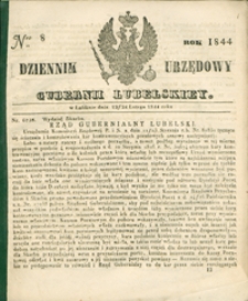 Dziennik Urzędowy Gubernii Lubelskiey 1844, Nr 8 (12/24 luty)