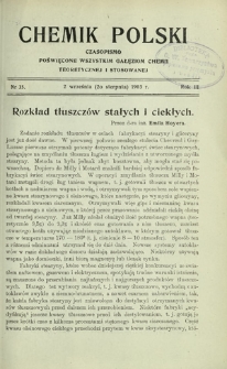 Chemik Polski : czasopismo poświęcone wszystkim gałęziom chemii teoretycznej i stosowanej / red. Br. Znatowicz R. 3, Nr 36 (9 września 1903)