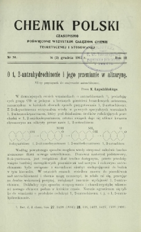 Chemik Polski : czasopismo poświęcone wszystkim gałęziom chemii teoretycznej i stosowanej / red. Br. Znatowicz R. 3, Nr 50 (16 grudnia 1903)