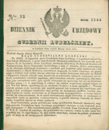 Dziennik Urzędowy Gubernii Lubelskiey 1844, Nr 12 (11/23 marz.)
