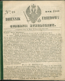 Dziennik Urzędowy Gubernii Lubelskiey 1844, Nr 23 (27 maj/8 czerw.)