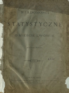 Wiadomości Statystyczne o Mieście Lwowie R. 2 (1893)