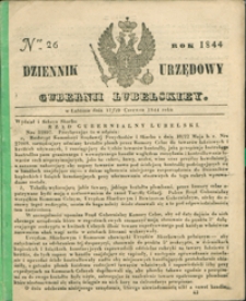Dziennik Urzędowy Gubernii Lubelskiey 1844, Nr 26 (17/29 czerw.)
