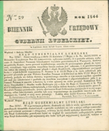 Dziennik Urzędowy Gubernii Lubelskiey 1844, Nr 29 (8/20 lip.)
