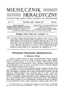 Miesięcznik Heraldyczny R. 11 (1932), nr 7/8