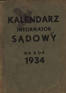 Kalendarz Informator Sądowy na rok 1934