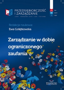 Zarządzanie w dobie organicznego zarządzania / red. Ewa Gołębiowska. - Vol. 17, z. 10, cz. 1 (2016)
