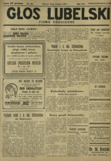 Głos Lubelski : pismo codzienne. R. 16, nr 226 (20 sierpnia 1929)
