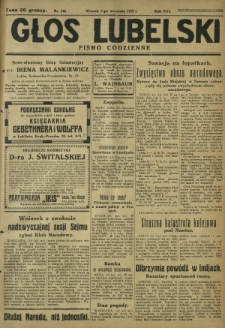 Głos Lubelski : pismo codzienne. R. 16, nr 240 (3 września 1929)