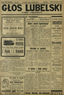 Głos Lubelski : pismo codzienne. R. 16, nr 249 (12 września 1929)