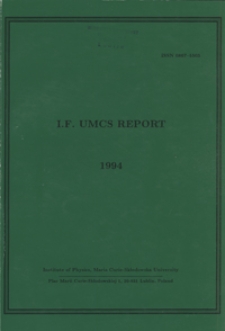 IF UMCS Scientific Report 1994
