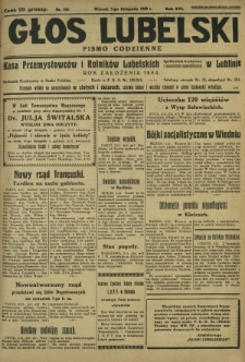 Głos Lubelski : pismo codzienne. R. 16, nr 303 (5 listopada 1929)