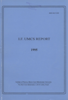 IF UMCS Scientific Report 1995