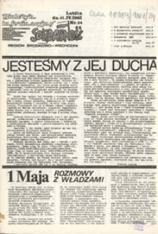 Biuletyn Informacyjny Międzyzakładowego Komitetu Założycielskiego Niezależnego Samorządnego Zwiazku Zawodowego "Solidarność" Region Środkowo-Wschodni Nr 24 (21 kwiec. 1981)