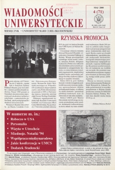 Wiadomości Uniwersyteckie R. 10, nr 4=71 (maj 2000)