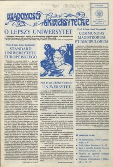 Wiadomości Uniwersyteckie / Uniwersytet Marii Curie-Skłodowskiej R. 3, nr 1=17 (styczeń 1993)