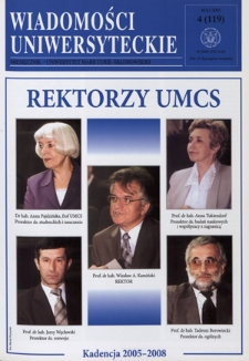 Wiadomości Uniwersyteckie : miesięcznik / Uniwersytet Marii Curie-Skłodowskiej R. 15, nr 4=119 (maj 2005)