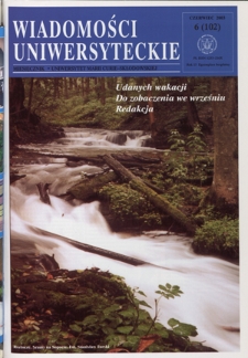 Wiadomości Uniwersyteckie : miesięcznik / Uniwersytet Marii Curie-Skłodowskiej R. 13, nr 6=102 (czerwiec 2003)