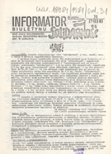 Informator Biuletynu "Solidarność" Nr 31 (17 marz. 1981)