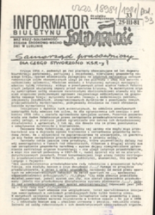 Informator Biuletynu "Solidarność" Nr 33 (25 marz. 1981)
