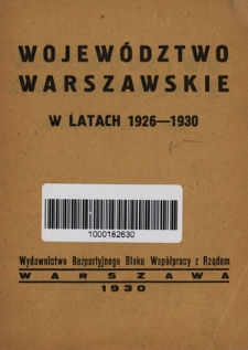Województwo warszawskie w latach 1926-1930