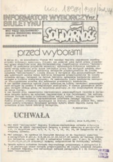 Informator Wyborczy Biuletynu "Solidarność" Nr 1 (1981)