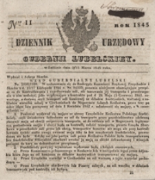 Dziennik Urzędowy Guberni Lubelskiey 1845, Nr 11 + dodatek